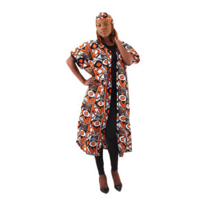 Tene Bold African Print Open Kaftan: Style J