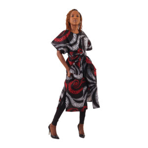 Tene Bold African Print Open Kaftan: Style K