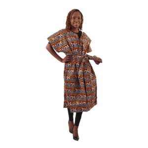 Tene Bold African Print Open Kaftan: Style L