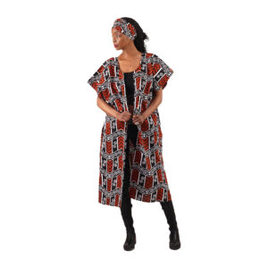 Tene Bold African Print Open Kaftan: Style B