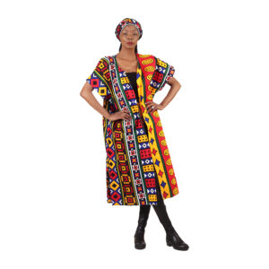 Tene Bold African Print Open Kaftan: Style C