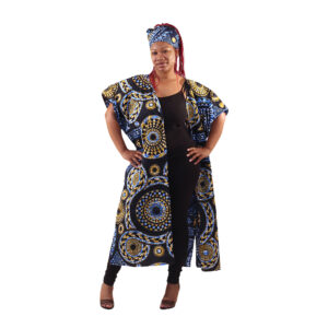 Tene Bold African Print Open Kaftan: Style F