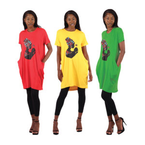 Set Of 3 Mother & Child Long T-Shirt Dresses