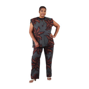 2-Piece Sleeveless Kitenge Print Pant Set: Style E