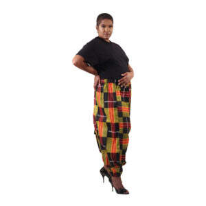 Drawstring African Print Drop-crotch Pants: Style A