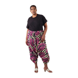 Drawstring African Print Drop-crotch Pants: Style C