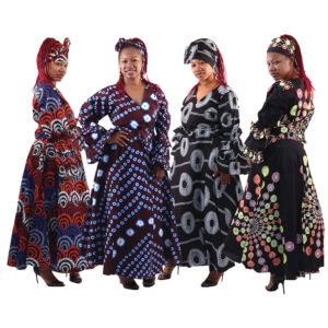 Set Of 4 Makeda African Print Wrap Dresses