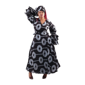 Makeda African Print Wrap Dress: Style B