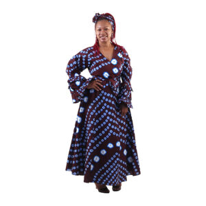 Makeda African Print Wrap Dress: Style C