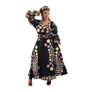 Makeda African Print Wrap Dress: Style D