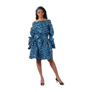 Anakara Print Off-Shoulder Dress: Style D