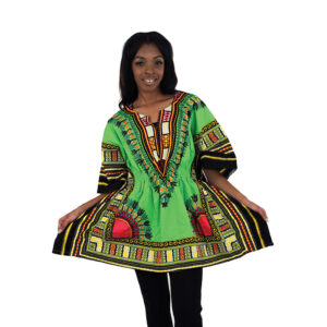 Traditional Elastic Dashiki: Lime