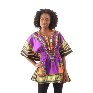 Traditional Elastic Dashiki: Purple