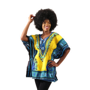 Traditional Elastic Dashiki: Yellow