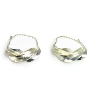 Large Fula Silver Twist Earrings – 1½”