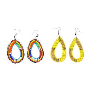 Authentic Maasai Beaded Earrings: Size-LG