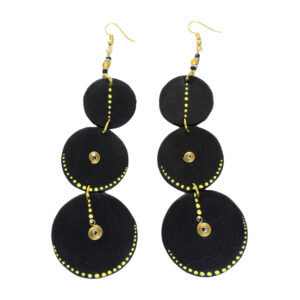 Black Wooden Goddess Earrings