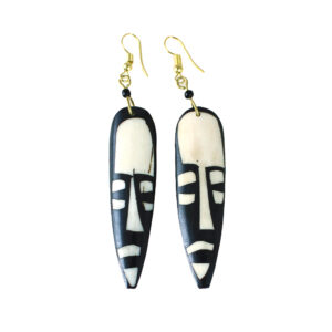 African Bone Mask Earrings