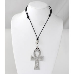 Silver Ankh Necklace: XL (4″)