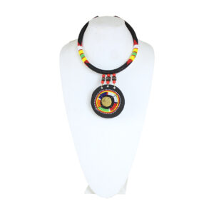 Maasai Bead/Leather Pendant Necklace