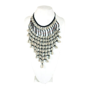 10-Row Cowrie Shell & Bead Necklace