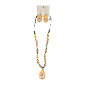 Beaded Ankh Tear Drop Necklace Set