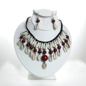 Cowrie Shell Jewelry Set – Burgundy