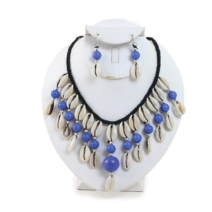 Cowrie Shell Jewelry Set – Sky Blue