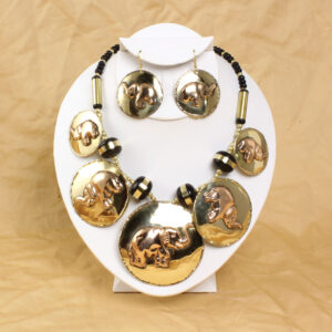 Brass & Copper Elephant Jewelry Set