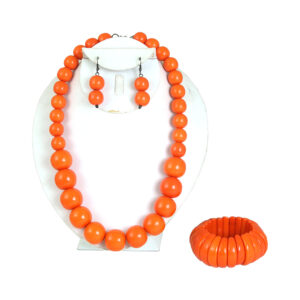 Bold Chic Resin 3-Piece Jewelry Set: Orange