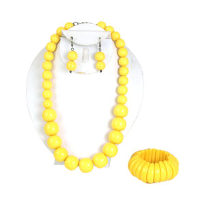 Bold Chic Resin 3-Piece Jewelry Set: Yellow