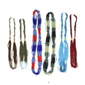 Set Of 6 Kenyan Long Multistrand Beaded Necklaces – Assorted Colors