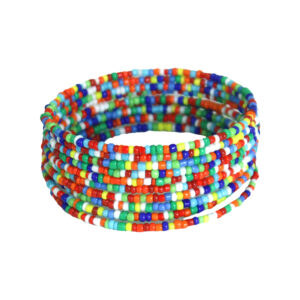 Set Of 12 Kenyan Beaded Coil Bracelets