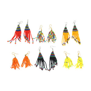 Set Of 6 Assorted Beaded Fringe Earrings