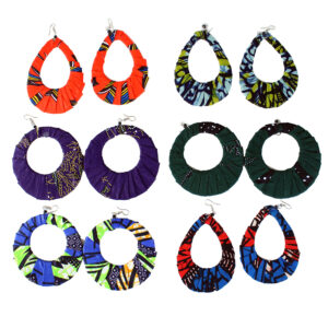 Set Of 6 Kitenge Hoop Earrings