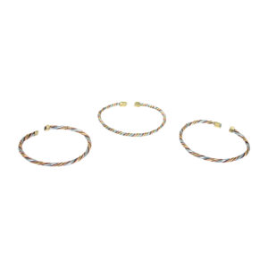 Set Of 3 Kenyan Metal Twist Bracelets