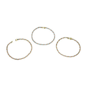 Set Of 3 Slim Copper & Brass Bracelets