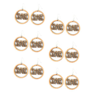 Set Of 6 Wood BLM Earrings Style-A