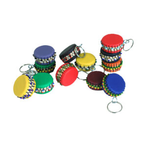 Set Of 12 Beaded Native Drum Key Chain