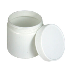 Set of 12 Plastic White Jars – 4 oz.