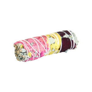 White Sage & Rose Petals Smudge Stick