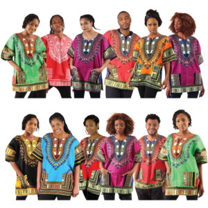 Set Of 12 King-Sized Dashikis (Sizes 1X – 3X)