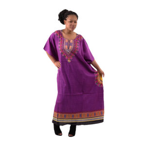 Traditional Print Kaftan: Purple