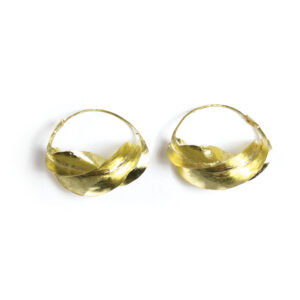 Large Fula Gold Twist Earrings – 1½”