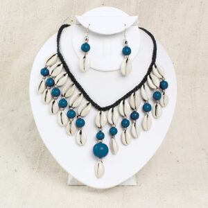 Cowrie Shell Jewelry Set – Blue