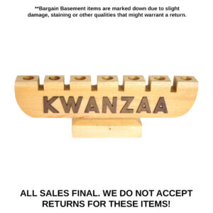 DAMAGED “KWANZAA” (Natural Wood) Kinara