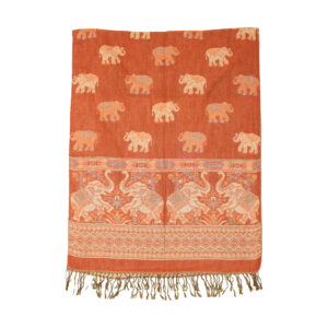 Elephant Print Pashmina Scarf: Orange