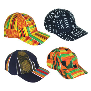 Set Of 4 African Print Caps