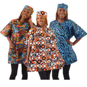 Set Of 3 ASSORTED Bold Ankara Print Dashikis