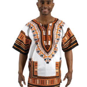 Traditional Dashiki: White/Orange    SM